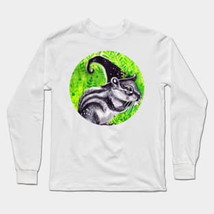 Halloween Witch Chipmunk ( Inktober 15 ) Long Sleeve T-Shirt